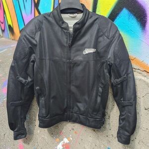 First Gear Mesh-Tex Hypertex Motorcycle Riding Warm Weather Jacket Mens XL Black